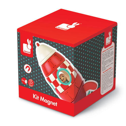 Magnetic Wooden Stacking Rocket - Bright Discovery Fun