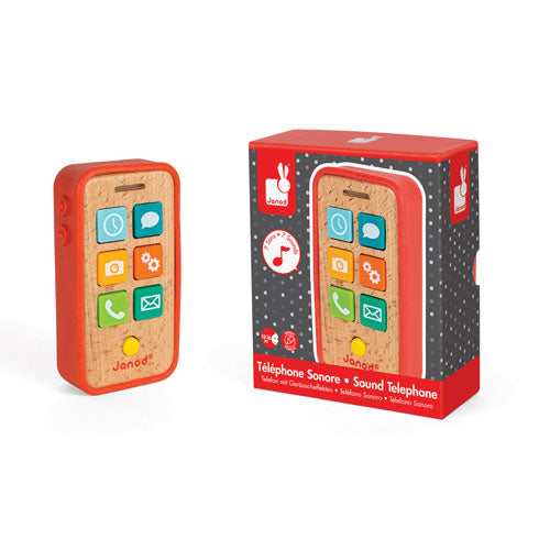 Wooden Mobile Telephone With Sounds - Clever Play Choice